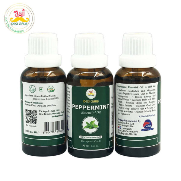 Desi Grub Peppermint Essential Oil 30ml | Pure & Natural Aromatherapy Oil